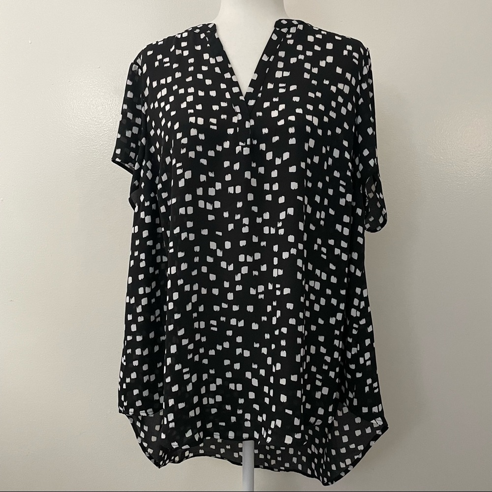 Georgette Dots Split Neck Top - image 5